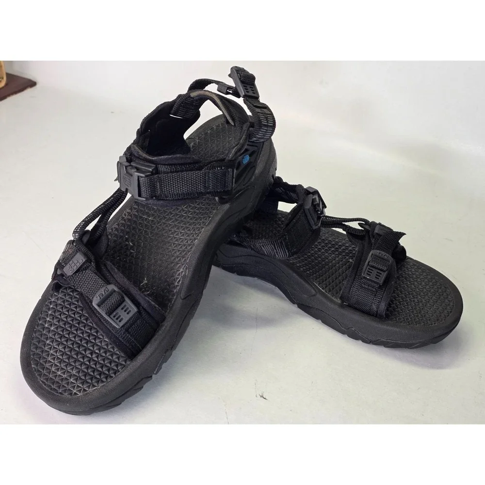 Teva Men's Sandals Size 9 EU 42 Black Strappy Open Toe Universal‎ Hiking Shoes